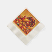 klassischer/Vintager Erntedank Türkei Serviette (Ecke)