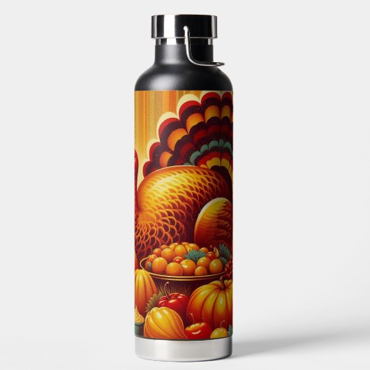 klassischer/Vintager Erntedank Türkei Trinkflasche (links)