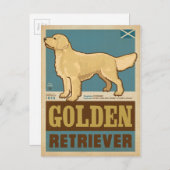 Klassischer Vintager Goldener Retriever Postkarte (Vorne/Hinten)