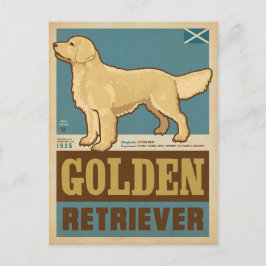 Klassischer Vintager Goldener Retriever Postkarte