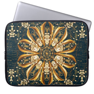 Klassischer Vintager Hintergrund. Klassisches Gold Laptopschutzhülle
