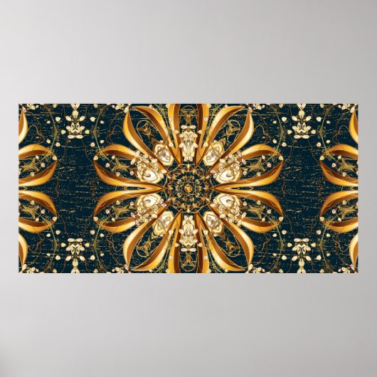 Klassischer Vintager Hintergrund. Klassisches Gold Poster (Vorne)