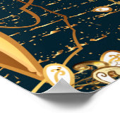 Klassischer Vintager Hintergrund. Klassisches Gold Poster (Ecke)