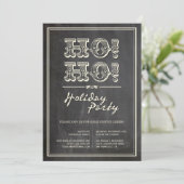 Klassischer Vintager HO! HO! Feiertag einladen Einladung (Stehend Vorderseite)