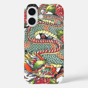 Klassischer Vintager japanischer Drache Tattoo iPhone 16 Hülle