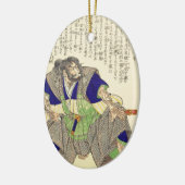 Klassischer Vintager japanischer Samurai-Krieger Keramikornament (Links)