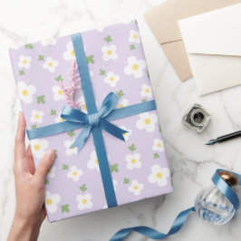 Klassischer Vintager Lavendel der weißen Blume Geschenkpapier