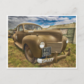 Klassischer Vintager militärischer Antikwagen Postkarte