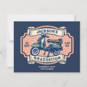 Klassischer Vintager Retro-Motorrad-Abschluss Einladung (Vorderseite)