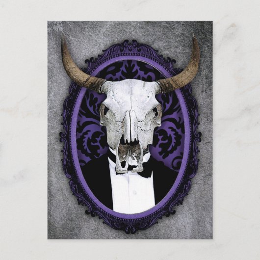 Klassischer Vintager Schädel Postkarte (Vorderseite)
