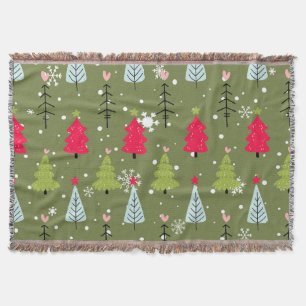 Klassischer Vintager Urlaubsmuster-Weihnachtsbaum Decke