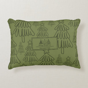 Klassischer Vintager Urlaubsmuster-Weihnachtsbaum Dekokissen