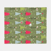Klassischer Vintager Urlaubsmuster-Weihnachtsbaum Fleecedecke (Vorderseite (Horizontal))