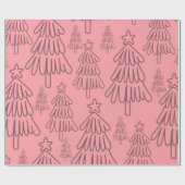 Klassischer Vintager Urlaubsmuster-Weihnachtsbaum Geschenkpapier (Flach)