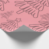 Klassischer Vintager Urlaubsmuster-Weihnachtsbaum Geschenkpapier (Ecke)