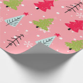 Klassischer Vintager Urlaubsmuster-Weihnachtsbaum  Geschenkpapier (Ecke)