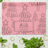 Klassischer Vintager Urlaubsmuster-Weihnachtsbaum  Geschirrtuch (Gefaltet)