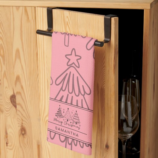 Klassischer Vintager Urlaubsmuster-Weihnachtsbaum  Geschirrtuch (Drittel gefaltet)