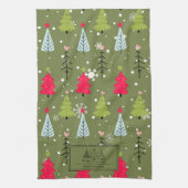 Klassischer Vintager Urlaubsmuster-Weihnachtsbaum Geschirrtuch (Vertikal)