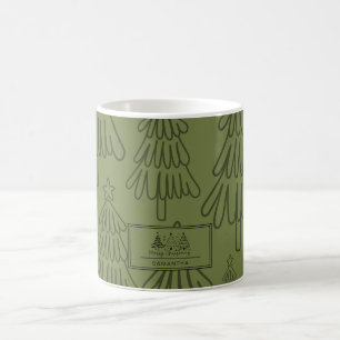 Klassischer Vintager Urlaubsmuster-Weihnachtsbaum Kaffeetasse