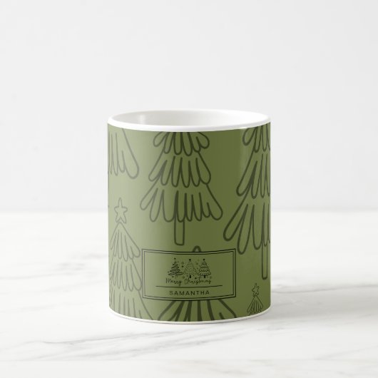 Klassischer Vintager Urlaubsmuster-Weihnachtsbaum Kaffeetasse (Mittel)