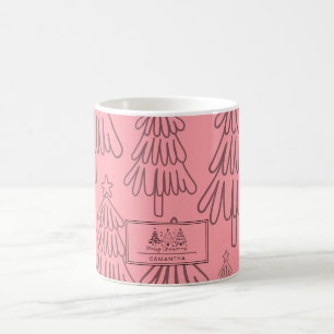 Klassischer Vintager Urlaubsmuster-Weihnachtsbaum Kaffeetasse