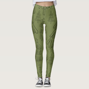 Klassischer Vintager Urlaubsmuster-Weihnachtsbaum  Leggings
