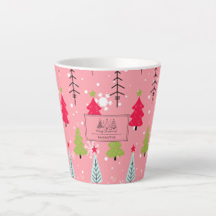 Klassischer Vintager Urlaubsmuster-Weihnachtsbaum Milchtasse