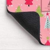 Klassischer Vintager Urlaubsmuster-Weihnachtsbaum Mousepad (Ecke)