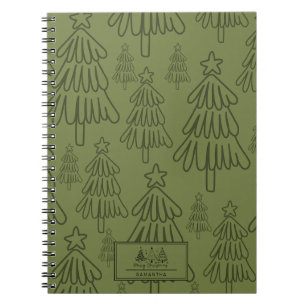 Klassischer Vintager Urlaubsmuster-Weihnachtsbaum Notizblock