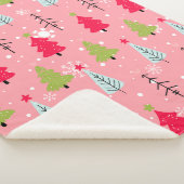 Klassischer Vintager Urlaubsmuster-Weihnachtsbaum  Sherpadecke (3/4)