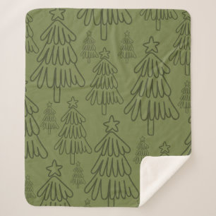 Klassischer Vintager Urlaubsmuster-Weihnachtsbaum Sherpadecke