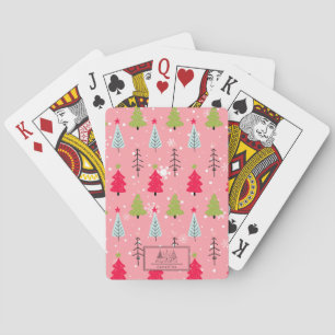 Klassischer Vintager Urlaubsmuster-Weihnachtsbaum Spielkarten