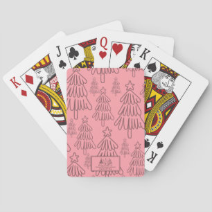 Klassischer Vintager Urlaubsmuster-Weihnachtsbaum Spielkarten