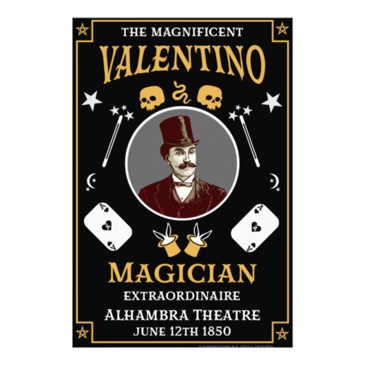 Klassischer Vintager viktorianischer Illutionist Fotodruck (Vorne)