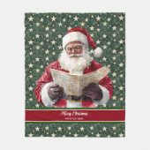 Klassischer Vintager Weihnachtsmann, der eine Buch Fleecedecke (Vorderseite)