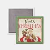 Klassischer Vintager Weihnachtsmann Magnet (Vorderseite/Rückseite)
