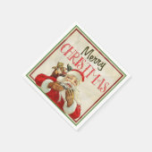 Klassischer Vintager Weihnachtsmann Serviette (Ecke)
