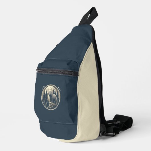 Klassischer/Vintager Wildbär Crossbody Bag (Rechte Ecke)