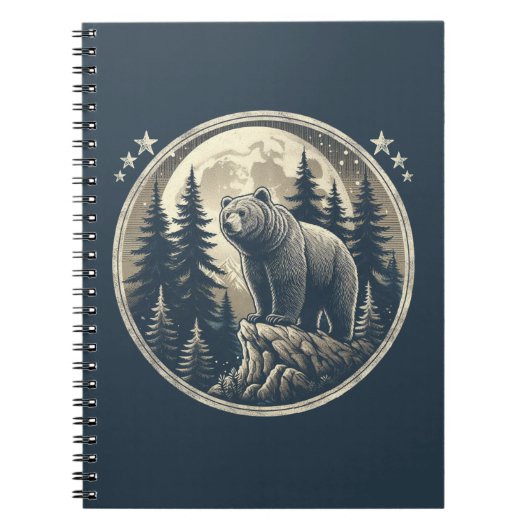 Klassischer/Vintager Wildbär Notizblock (Vorderseite)