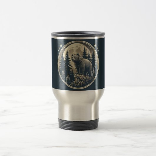 Klassischer/Vintager Wildbär Reisebecher (Mittel)