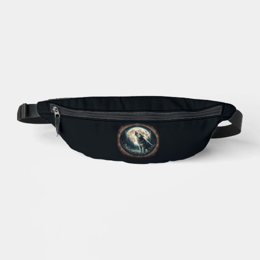 Klassischer, Vintager Wolf und Mond Bauchtasche (Vorderseite)