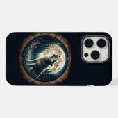 Klassischer, Vintager Wolf und Mond iPhone Hülle (Rückseite (Horizontal))