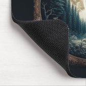 Klassischer, Vintager Wolf und Mond Mousepad (Ecke)