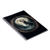 Klassischer, Vintager Wolf und Mond Notizblock (Rechte Seite)