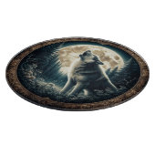 Klassischer, Vintager Wolf und Mond Schneidebrett (Ecke)