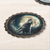 Klassischer, Vintager Wolf und Mond Untersetzer (angewinkelt)
