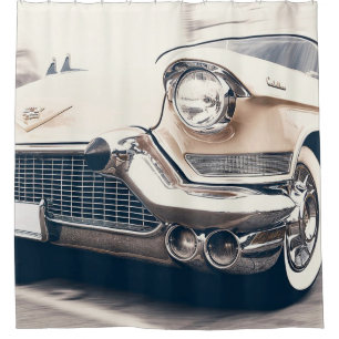 Klassischer Vorhang für Retro-Autodusche