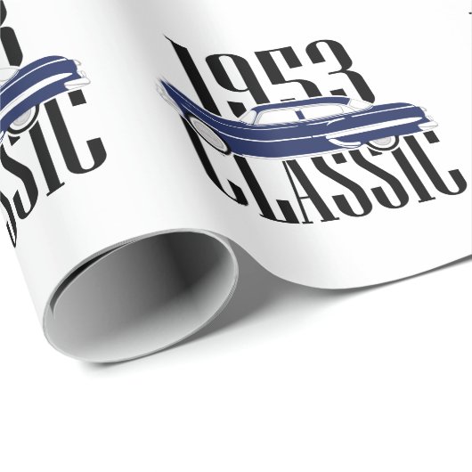 Klassischer Wagen 1953 Geschenkpapier (Rolleneckpunkt)