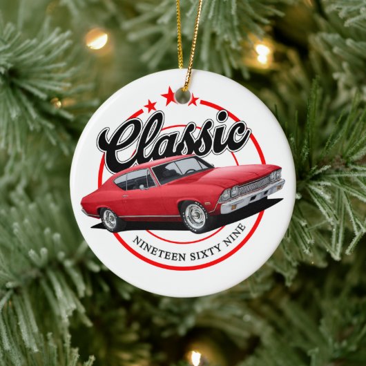 Klassischer Wagen 1969 Keramik Ornament (Baum)